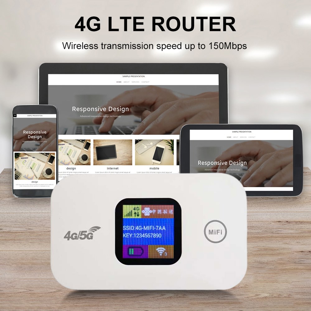 [해외] 휴대용라우터 유심공유기 이동식와이파이 4G LTE 무선 라우터 핫스팟 150MBPS WIFI 2100MAH 슬롯 네트워크