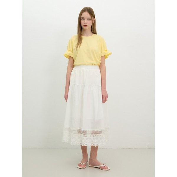 (백화점상품)올리브데올리브 On-line exclusive 스칼럽 레이스 밴딩 스커트 OH5MS586121316