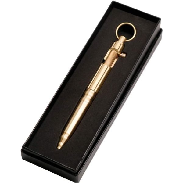 [해외] 12420596 수성 슬림 볼펜 펜 실용 볼트 액션 타입 레트로 볼 포인트 라이팅 툴 독특한 디자인의 스쿨 오피