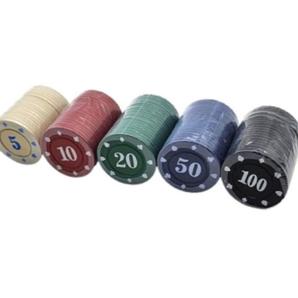 올댓팩토리 세척가능포커칩 숫자 포커칩 5종 100PCS/포커칩/홀덤칩/포커칩세트/칩/게임칩/카지노칩
