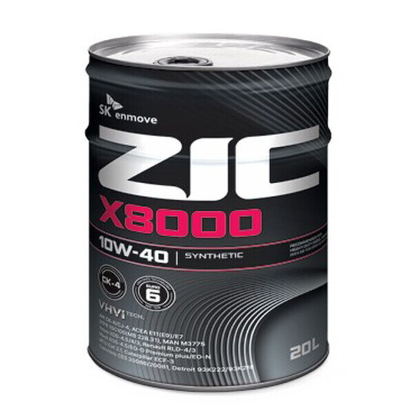 [오늘출발] ZIC X8000 10W40 CJ-4 CK-4 중장비 대형 합성디젤 엔진오일 20리터