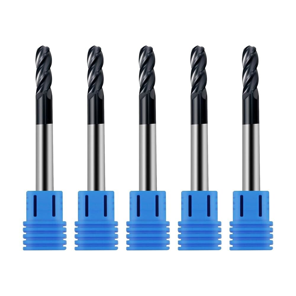 [오늘출발] ZORQON 6CM 4인치 노즈 카바이드 엔드 5개 ALTIN 코팅 플루트 합금강 경화강용 CNC 밀링 도구 절단 직경의
