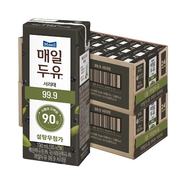 매일유업 매일두유 99.9 서리태 190ml 48팩