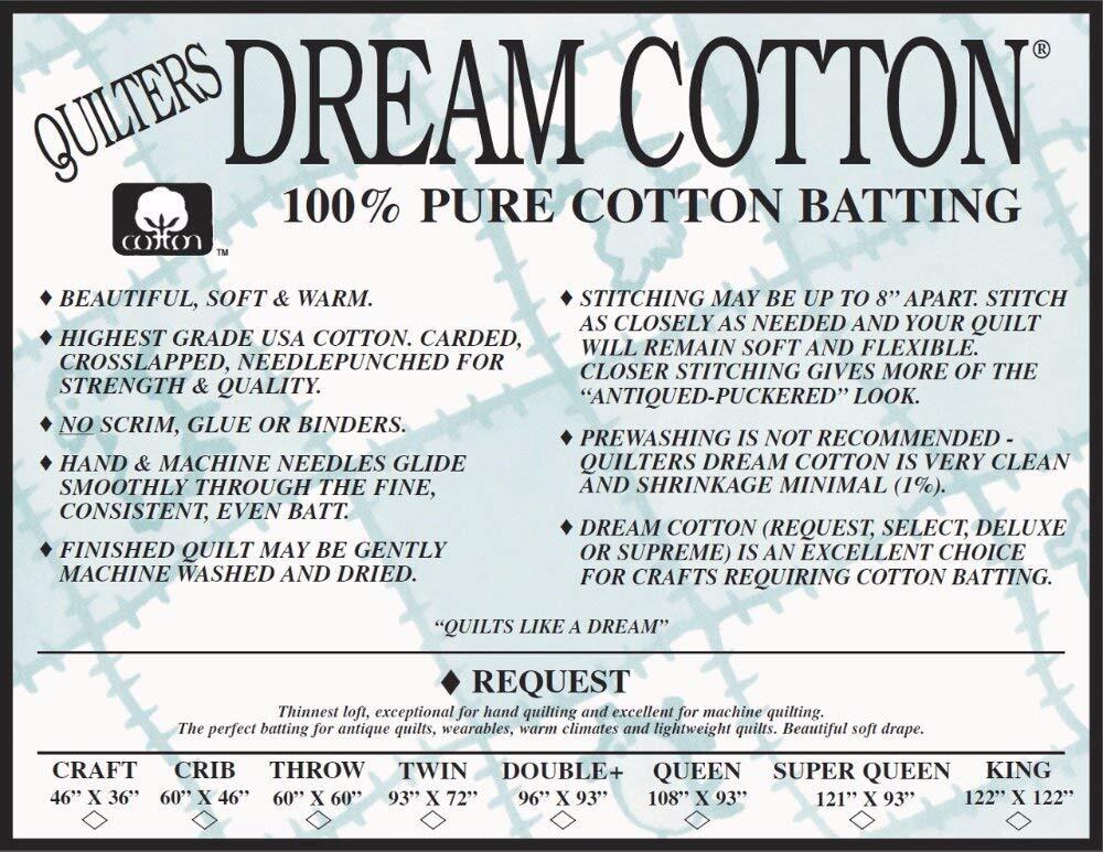 Quilters Dream Request 퀼팅용 라이트 배팅 (내추럴 더블) Quilters 228833