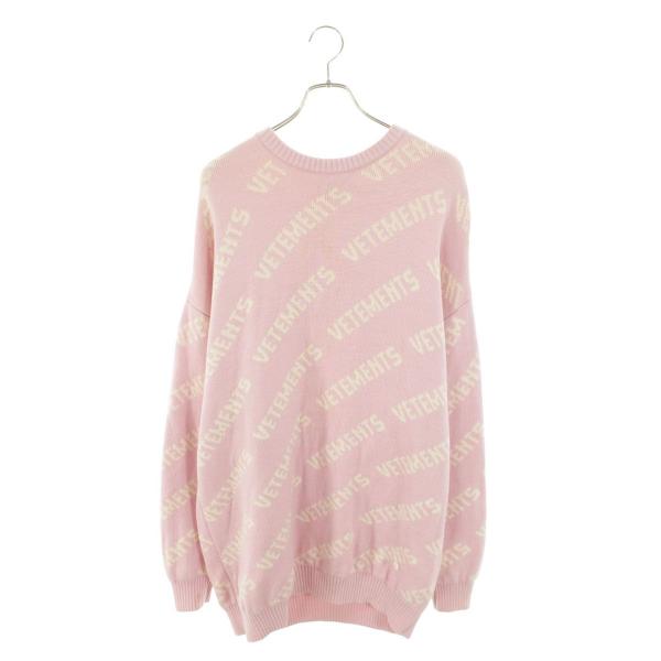 [중고,해외] 16995106 (중고) 베트몬 VETEMENTS 사이즈 : S UE52KN340P 올 오버 로고 니트 (핑크)