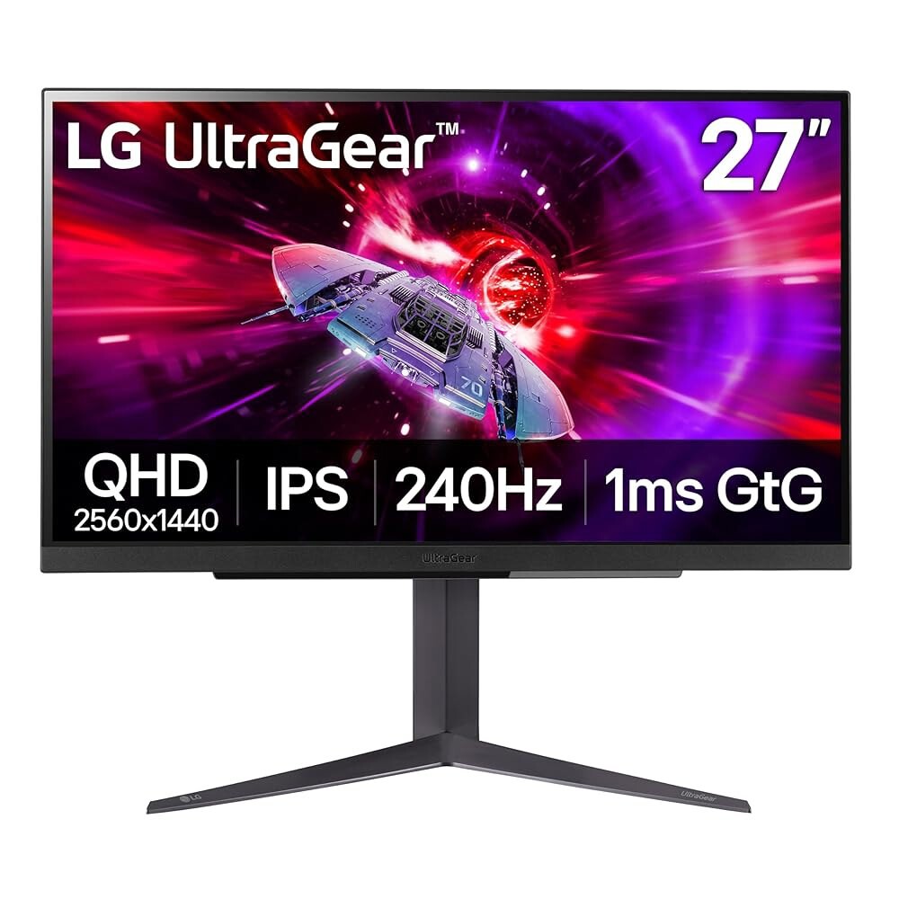 [해외] 27GR83Q-B 27인치 울트라기어 QHD 2560x1440 IPS 게이밍 모니터 240Hz 1ms 디스플레이 HDR 400 G-Sync AMD