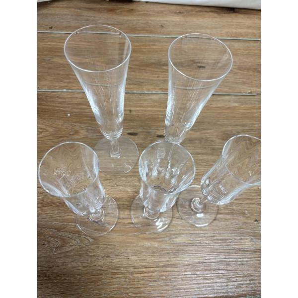 [중고,해외] 16849309 (중고) 미품 Baccarat 바카라 샴페인 글라스 5 손님 세트 크리스탈 투명