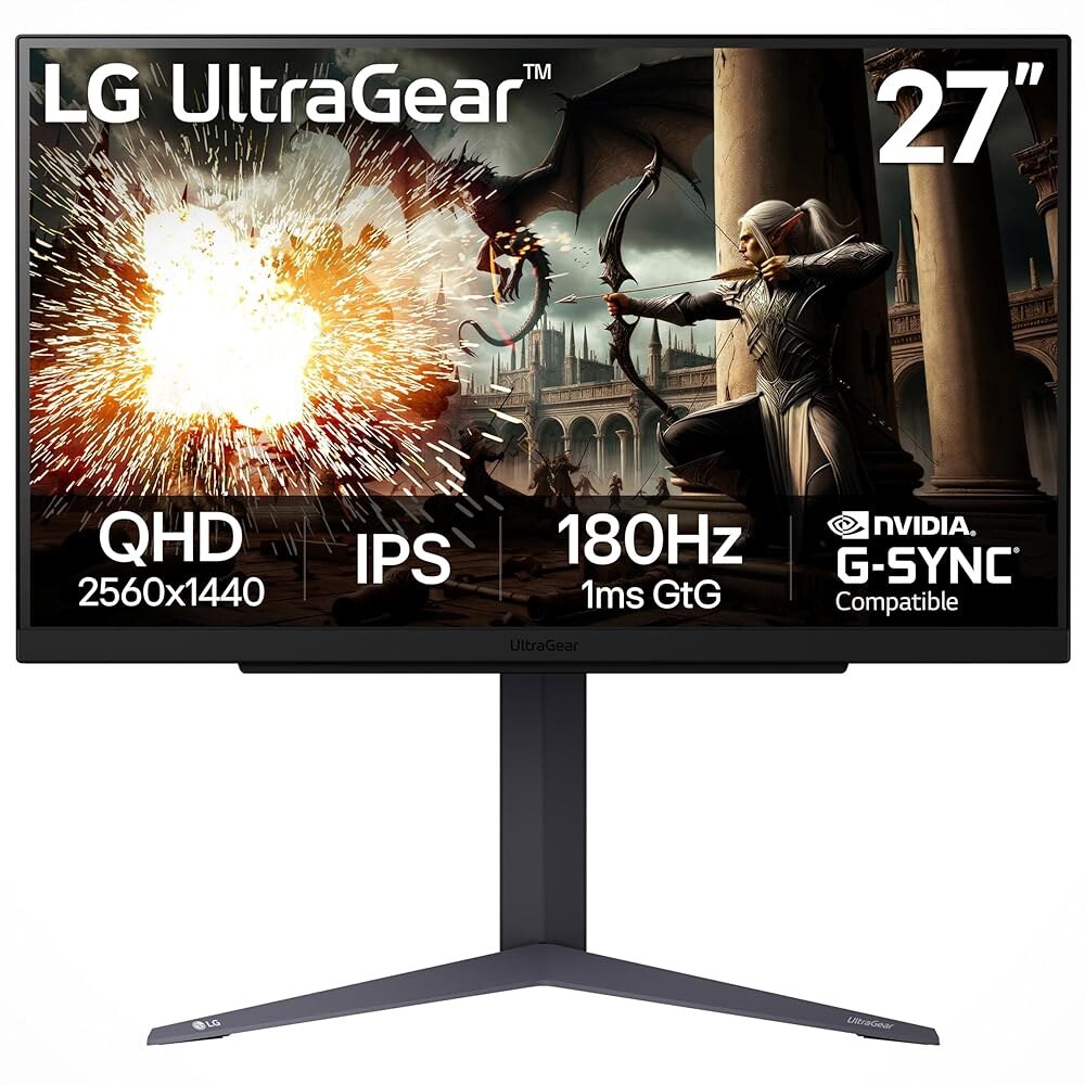 [해외] 27GS75Q-B 27인치 울트라기어 QHD 2560x1440 게이밍 모니터 180Hz O /C 200Hz 1ms IPS NVIDIA G-SYNC 호환