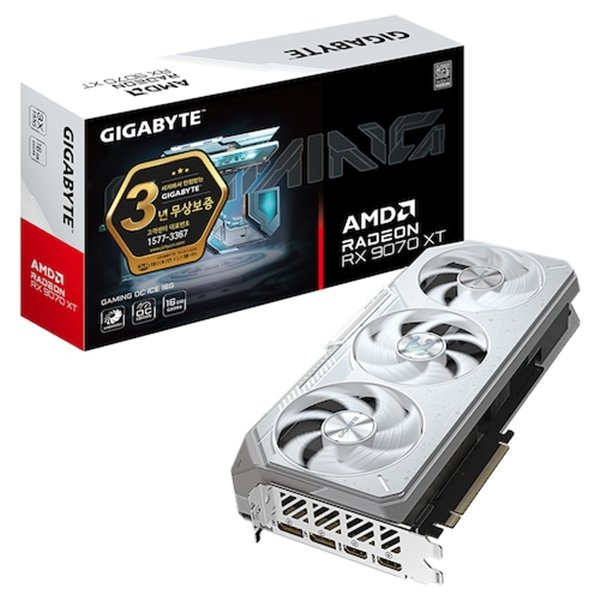 [오늘출발] 기가바이트 기가바이트 GIGABYTE RX 9070 XT GAMING OC ICE D6 16GB 제이씨현 Hlu