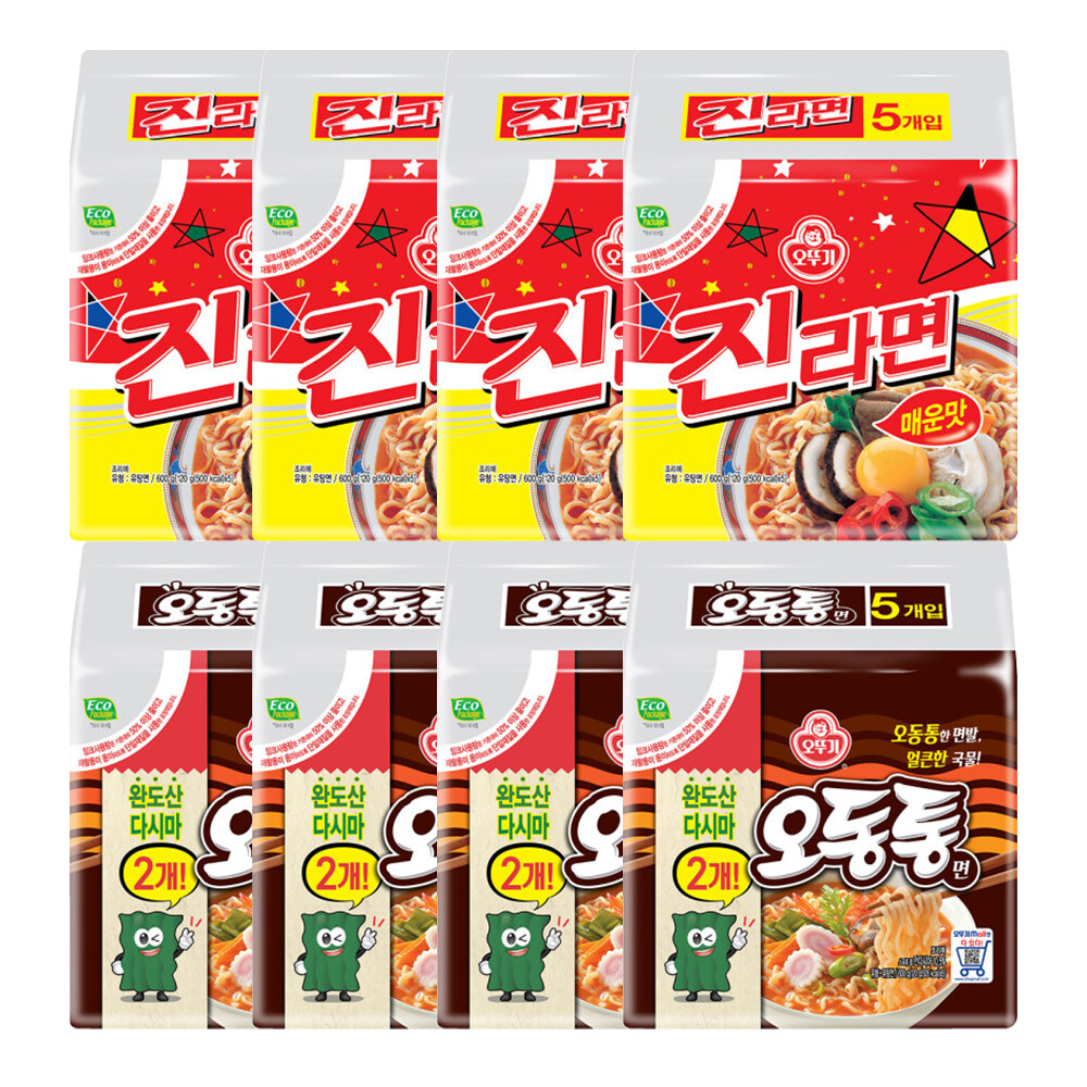 [오늘출발] 오뚜기 오뚜기 진라면 매운맛 120g 20개 + 오동통면 120g 20개