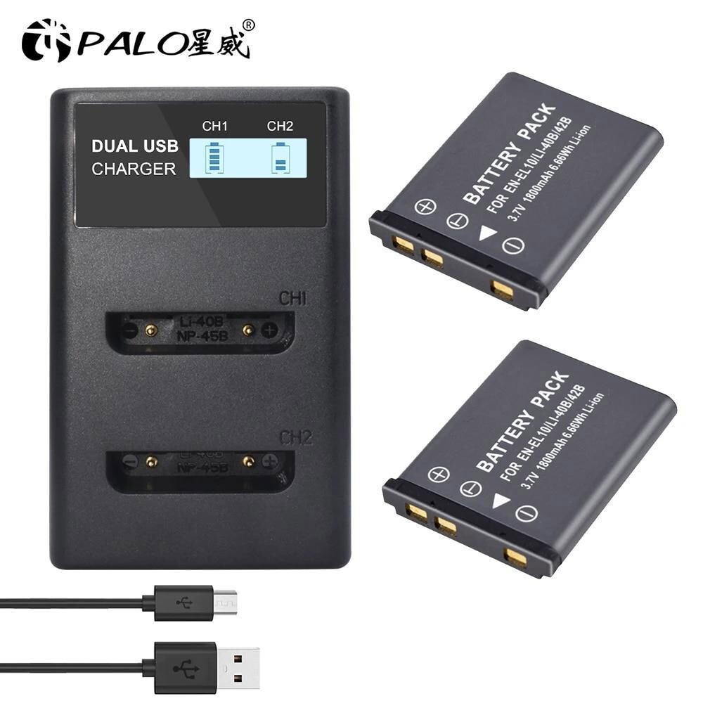 [오늘출발] EN EL10 배터리 듀얼 듀얼 1800mah L2 BX1 충전기 LS BP BX1 S1S NP 슬롯 슬롯 NP 7V 충전기 Cowon