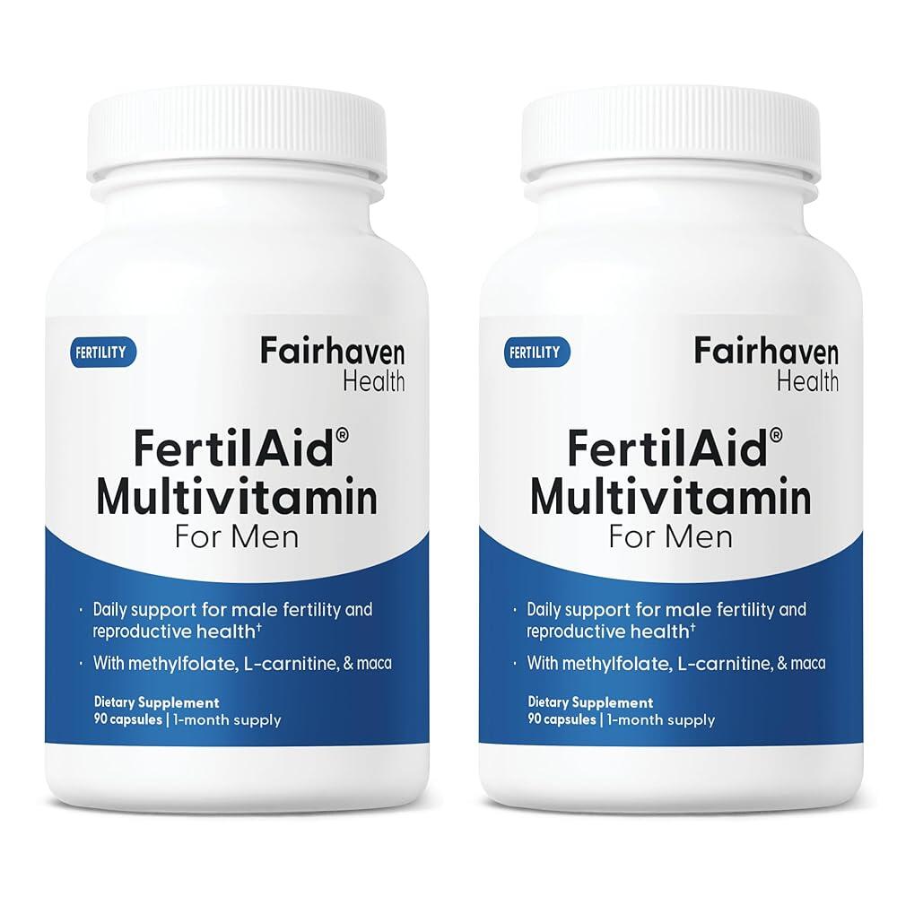 [해외] Fairhaven Health FertilAid 남성용 불임 보충제 월 분량 | 카운트 그를 위한 운동 지원 사전 임신 L-카르