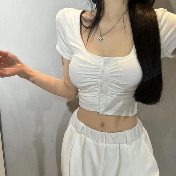 라운드티 코디 여자친구 여성티셔츠 긴팔티 박스티 WFO1IOQ