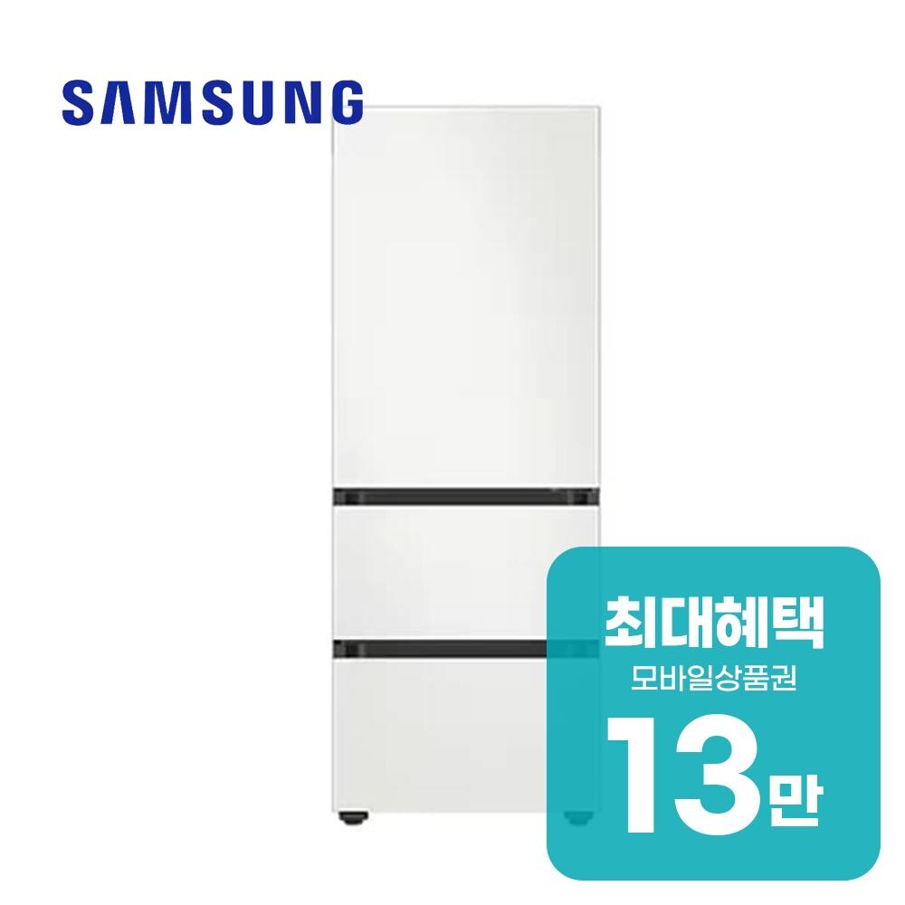 삼성전자 비스포크 김치플러스 3도어 키친핏 김치냉장고 313L (코타 화이트) 렌탈 RQ33DB74D201 60개월약정 월48600원