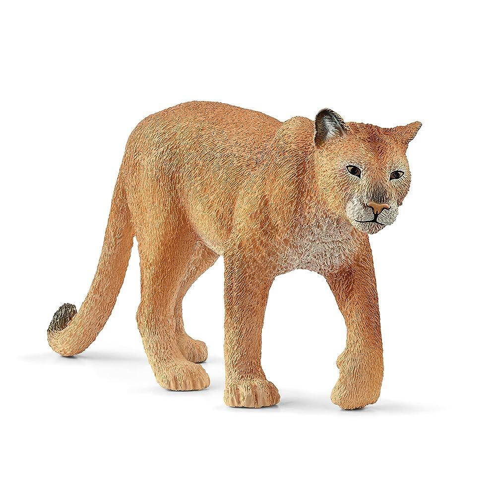 [해외] Schleich Wild Life 아동용 북미 우드랜드 야생 동물 장난감 쿠거 장난감 피규어 만 3세 이상