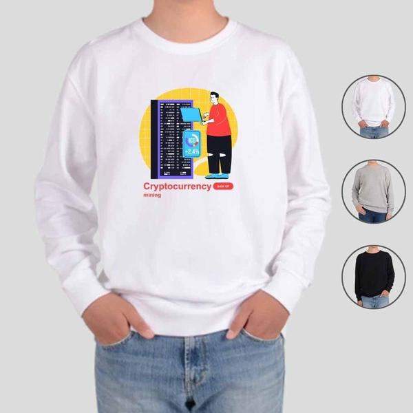 헤비맨투맨 전색상 가상화폐 코인 블록체인 그림 WFG464E