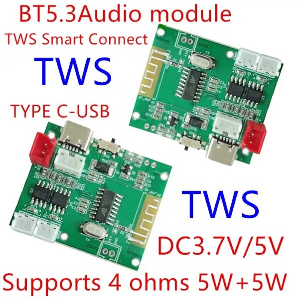 [오늘출발] 고품질 프로모션 패션 BT5.2 TWS 무선 모듈 전력 증폭기 Pcba 2X5W 오디오