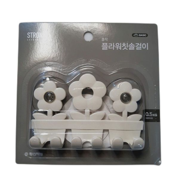 스트롱 K9M9L1H5 흡착 플라워 칫솔걸이 치솔걸이 칫솔꽂이