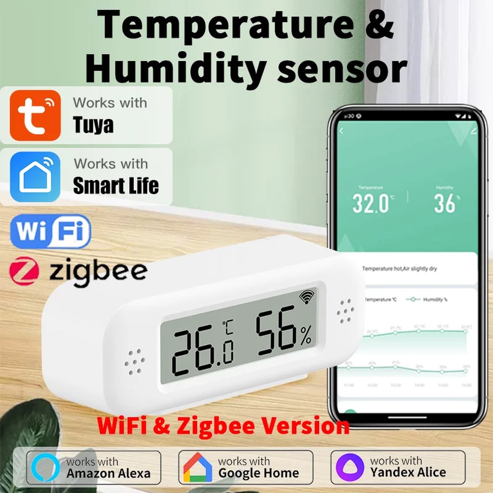[해외] 화분습도계 스마트 홈 습도계 ZIGBEE WIFI 온도 YANDEX 원격 APP ALEXA와 작업 습도 GOOGLE 센서