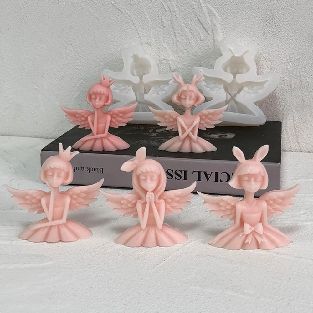 3D 귀여운 공주 소녀 실리콘 몰드 DIY 캐릭터 스타일링 아로마테라피 양초 석고 공예 시멘트 비누 만들기