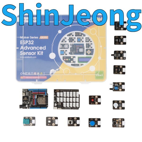 [해외] 납품전문 산업용 ACEBOTT ESP32 센서 모듈 키트 26종 레고 블록과 호환되는 아두이노 및 파이썬 C 언어 프