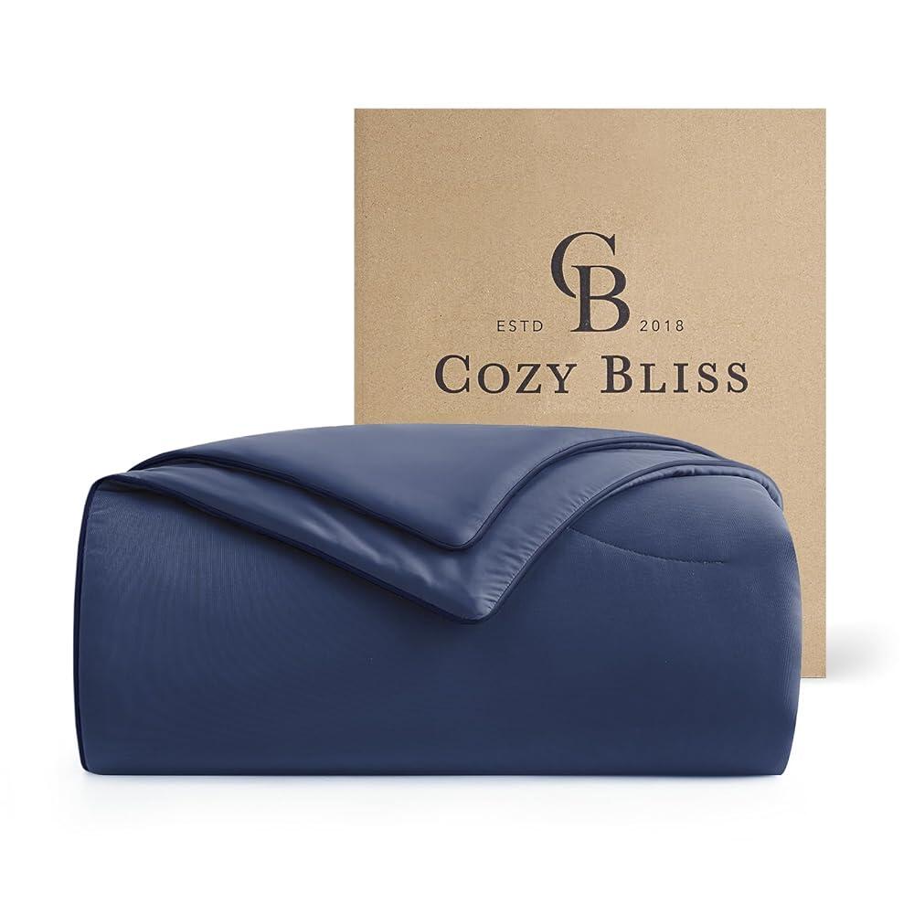 Cozy Bliss 쿨링 이불 트윈 사이즈 뜨거운 잠자는 사람과 밤에 땀을 흘리는 사람을 위한 양면 경량 쿨링