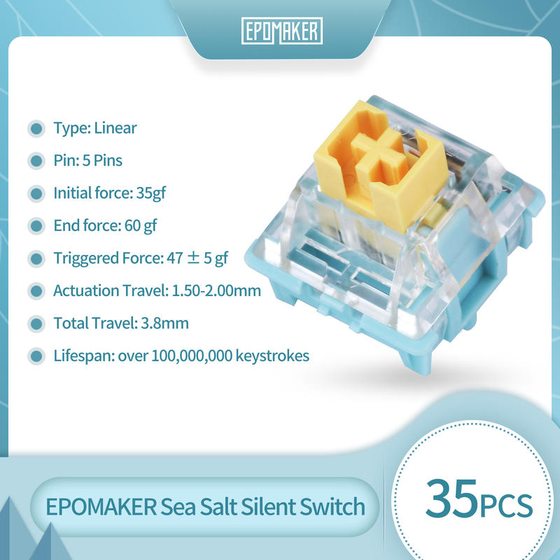 [해외] 35 조각 EPOMAKER 바다 소금 자동 스위치 사전 윤활 선형 LED 슬롯 50g DIY 기계식