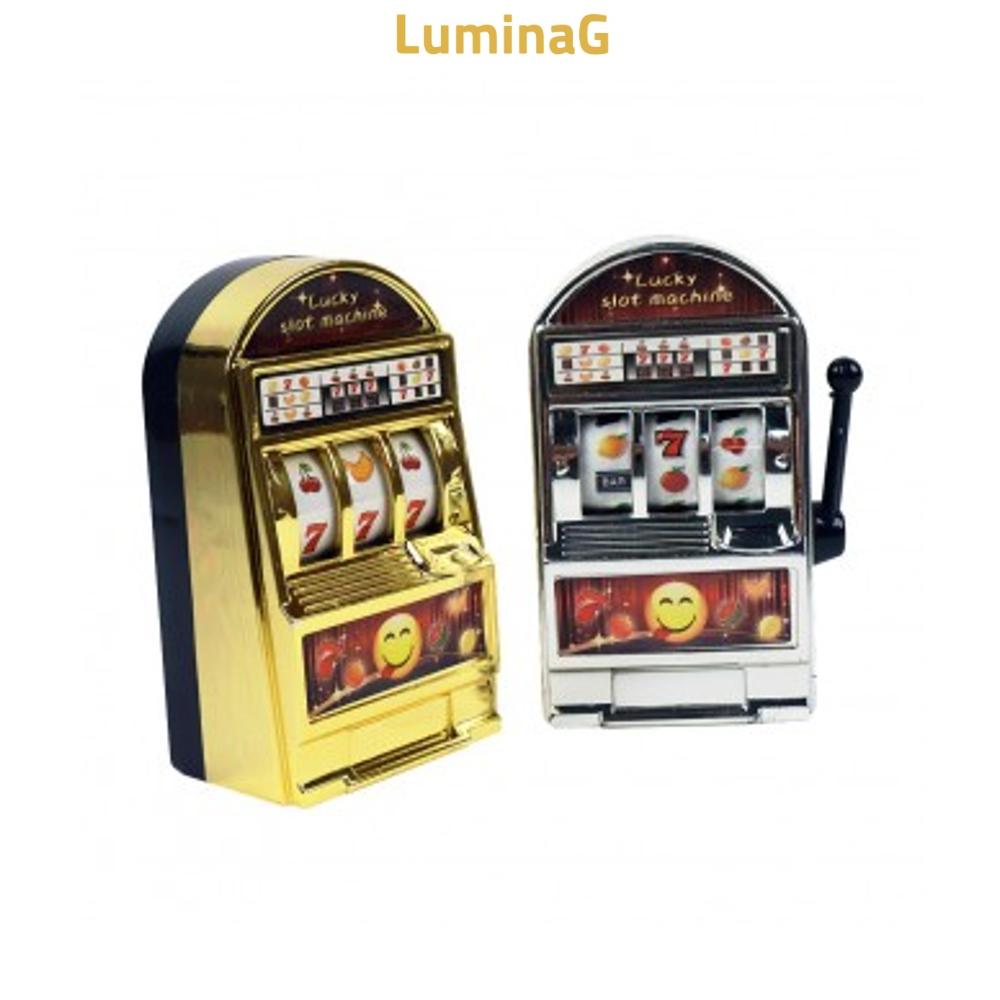 [오늘출발] 미니 슬롯머신 실버 저금통 장난감 게임기 실용 보관 수납