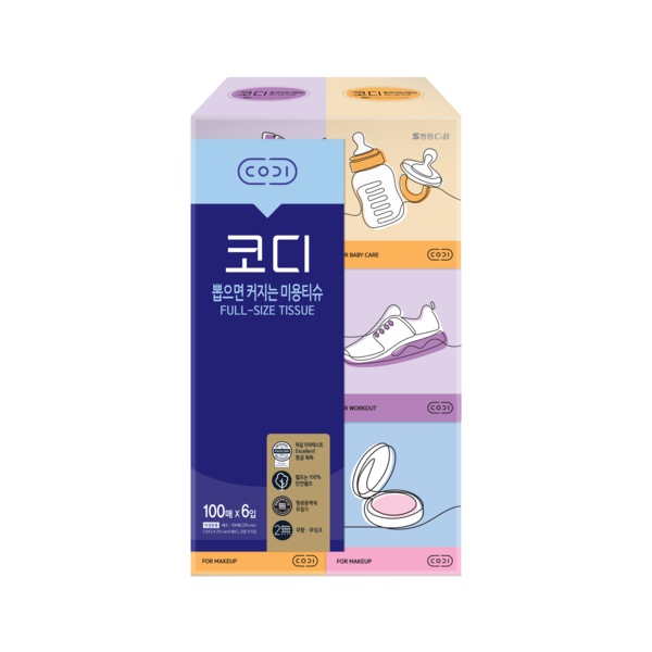 [오늘출발] (SSG Only)코디 뽑으면 커지는 미용티슈 100매x6입 (N4)