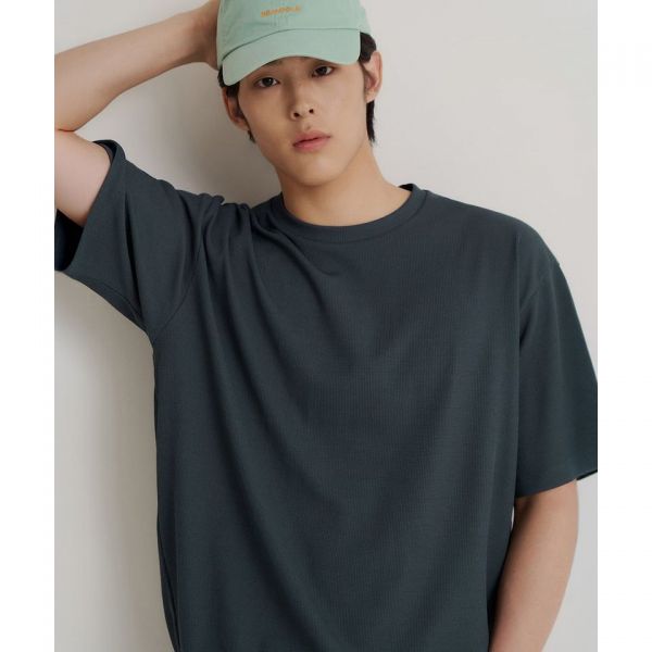 브랜드정품 빈폴 BEANPOLE MEN 젠틀테크 캐주얼 와플 라운드티 그린 164048