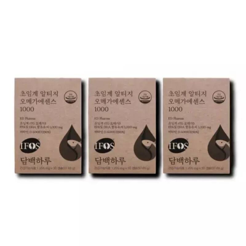 [해외] 담백하루 오메가3 초임계 알티지 오메가 에센스 1000 3박스 담백하루 오메가3 3박스