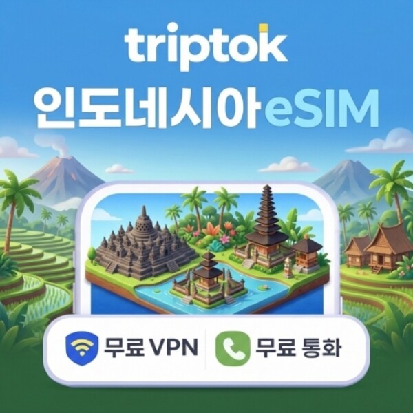 [오늘출발] 인도네시아 이심 eSIM 5G 발리 유심 e심 Telkomsel XL 무제한 데이터 문자 VPN 무료
