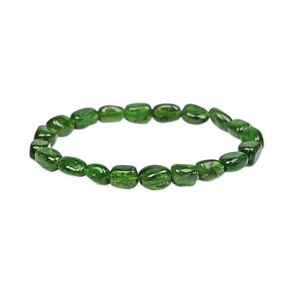[해외] 13138360 고급 여자 팔찌 액세서리 약 6~7mm 크롬 디옵사이트 브레이슬릿 Diopside 투명석 천연석 파워스톤