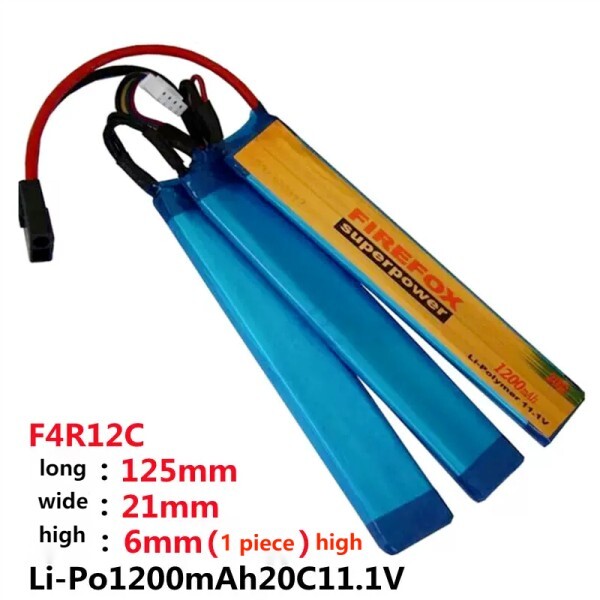 [해외] Firefox 11.1V 1200mAh 20C 리튬 포 배터리 소프트 총알 Jinming 8 세대 장난감 F4R12C