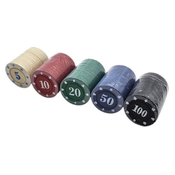 올댓팩토리 숫자 포커칩 기우 5종 100PCS 홀덤칩 카지노칩 세트 49861535)