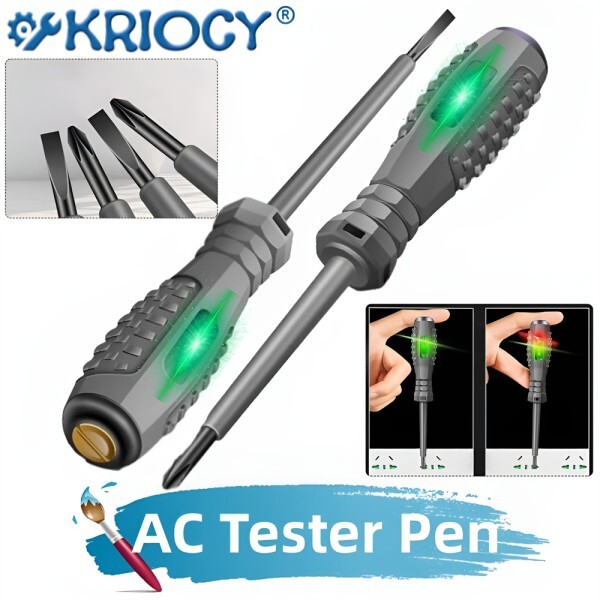 [호환] 1/2 Pcs 슬롯 형/필립스 호환 스크루 드라이버 네온 전구 표시기 감지기 비접촉 절연 포켓 테스터 펜