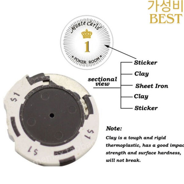 [오늘출발] [해외] 텍사스 홀덤 포커 엔터테인먼트 몬테 달러 카를로 동전 14g 철 클레이 ABS 고품질 카지노 25 개