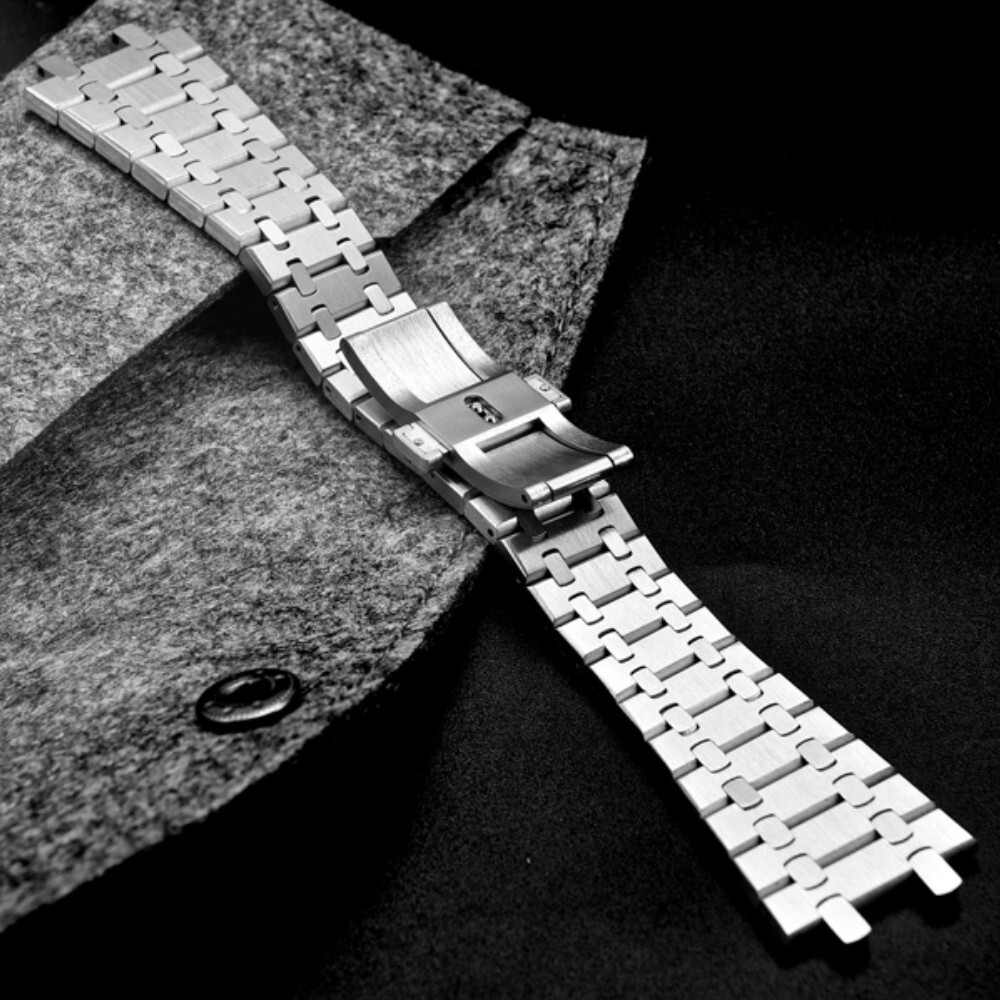 [해외] JWNSPA 솔리드 스테인레스 스틸 시계 스트랩 26mm AP 15400 Audemars Piguet Royal Oak 스트랩 남성용 스틸