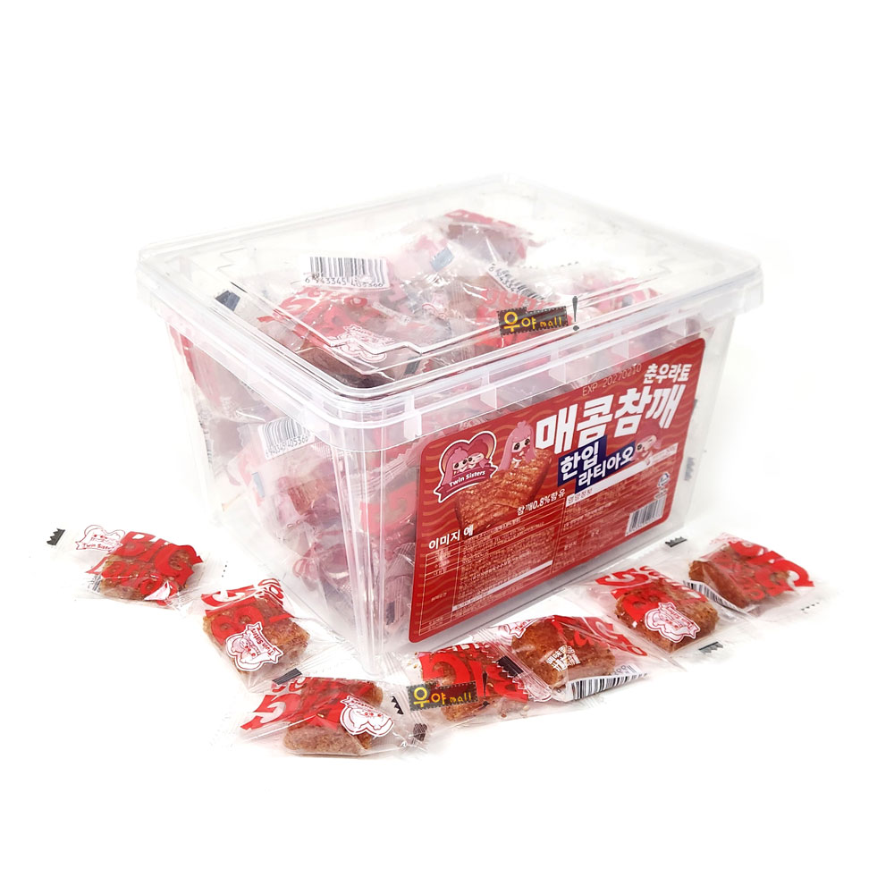 [오늘출발] 매콤참깨 한입 라티아오 500g 1박스 약89개 중국 간식 개별포장 편의점 곤약