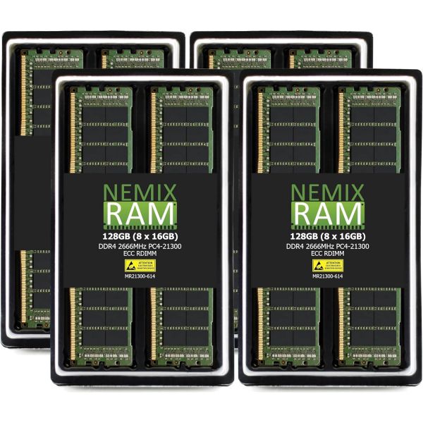 [해외] 네믹스 램 128GB 8X16GB DDR4 2666MHz PC421300 1Rx4 12V CL19 288핀 ECC RDIMM 등록 서버 메모리 키트 시