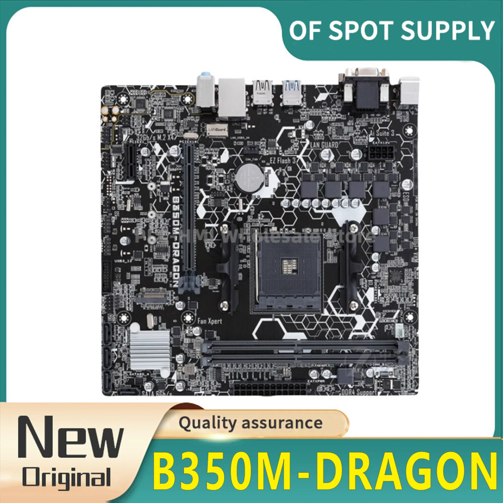 [해외] B350M-DRAGON 슬롯 AM4 DDR4 B350 64G SATA3 M.2 NVME PCI-E3.0 데스크탑 보드 리퍼 완료