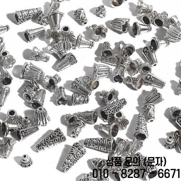 [해외] 10pcs 티베트어 골동품 실버 컬러 꽃 구슬 엔드 캡 쥬얼리 만들기 바느질 스페이서 모자 DIY 귀걸이 액세서