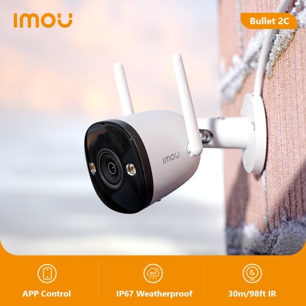 [오늘출발] IMOU Wifi 야외 카메라 총알 2C 2MP 감시 IP 카메라 자동 추적 비바람에 견디는 AI 인간 감지 야외 카메라