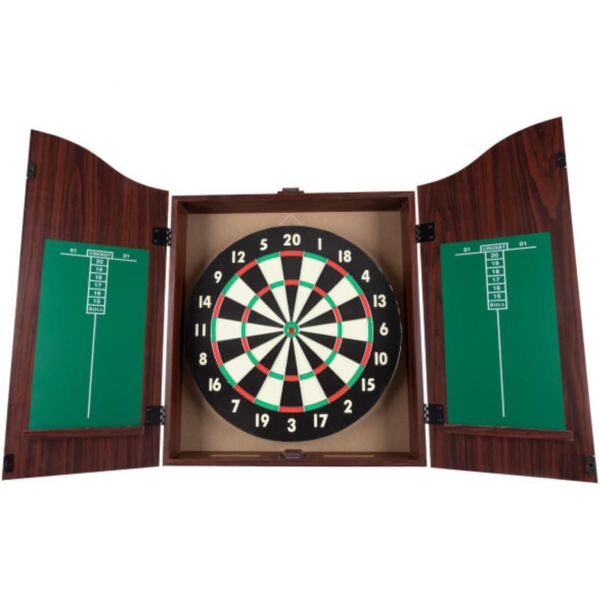 [해외] Trademark Poker TG 다트보드 수납장 세트 리얼 월넛 마감 브라운 1 Cabinet Set with Realistic Walnut Fi