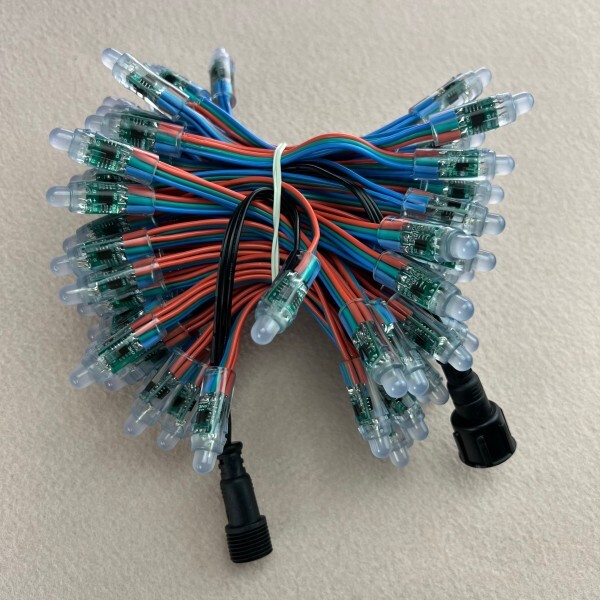 [오늘출발] // 100ct DC12V WS2811 조절 총알 LED 픽셀 노드 레이 wu/paul zhang/xconnect co 포함 18awg 500 개