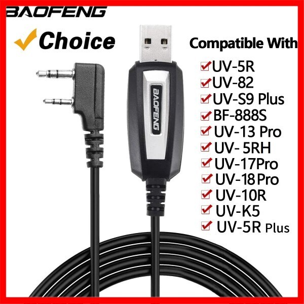 [오늘출발] [해외] Baofeng USB 프로그래밍 케이블 드라이버 CD 포함 UV-5R BF-888S 5RH 82 UV 17 21 PRO Quansheng 워키토