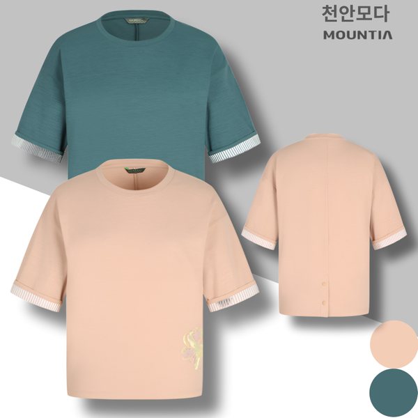 마운티아 마운티아 여성 여름 루즈핏 라운드 티셔츠 일상 단체 애디라운드티셔츠 4 1MQTSMV524_CA