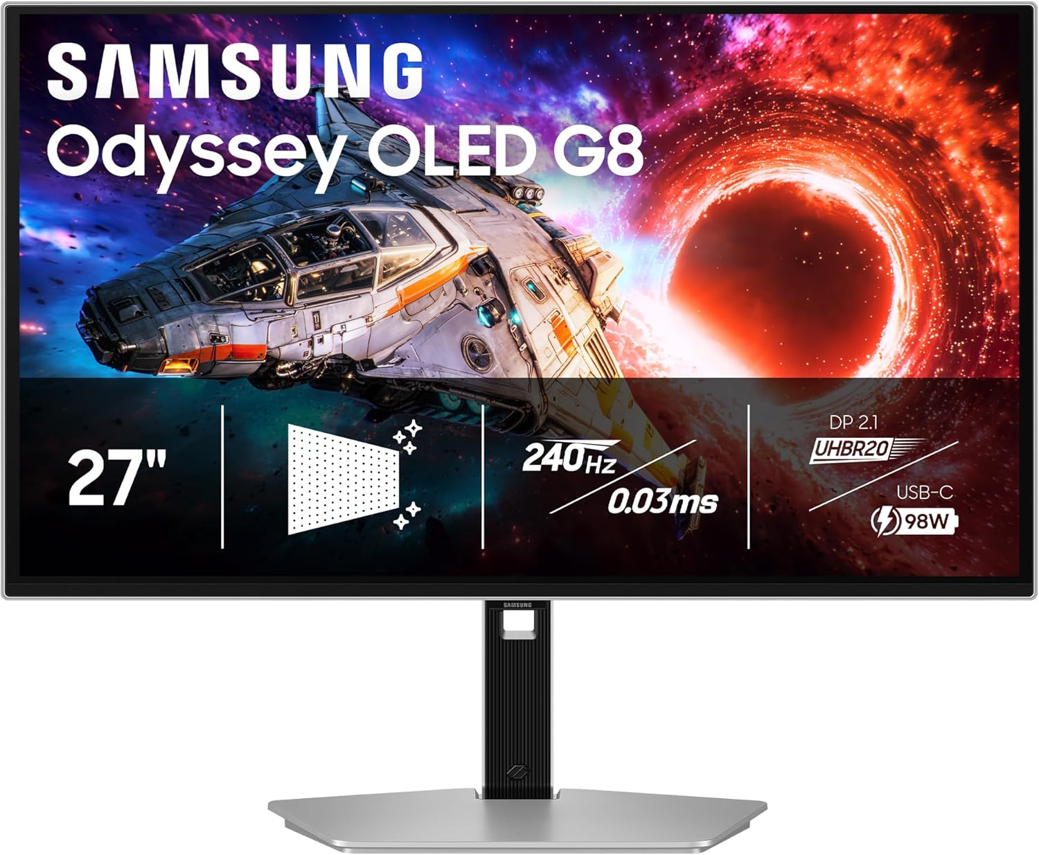 [오늘출발] [해외] 삼성 27인치 오디세이 OLED G8 (G80SH) 게이밍 모니터 - QD-OLED 4K 해상도 240Hz USB-C
