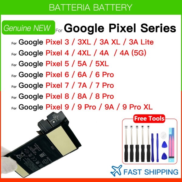 [오늘출발] [해외] Google Pixel 6 6 Pro 7 7 3 4 5 8 9 XL LITE HTC 모바일용 새 교체 배터리 + 무료 도구