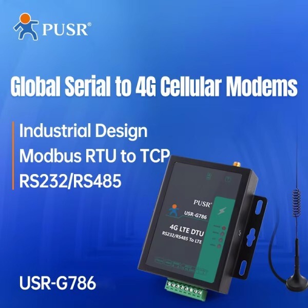 [해외] PUSR 시리얼-4G LTE 셀룰러 모뎀 RS485/232 CAT4 SIM 카드 슬롯 Modbus RTU-TCP 게이트웨이 (호주 및 라틴